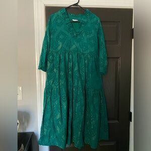 Crown & Ivy Dress // Green & Gold